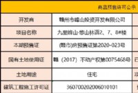 九里峰山·悠山林语2、7、8#楼预售许可公示