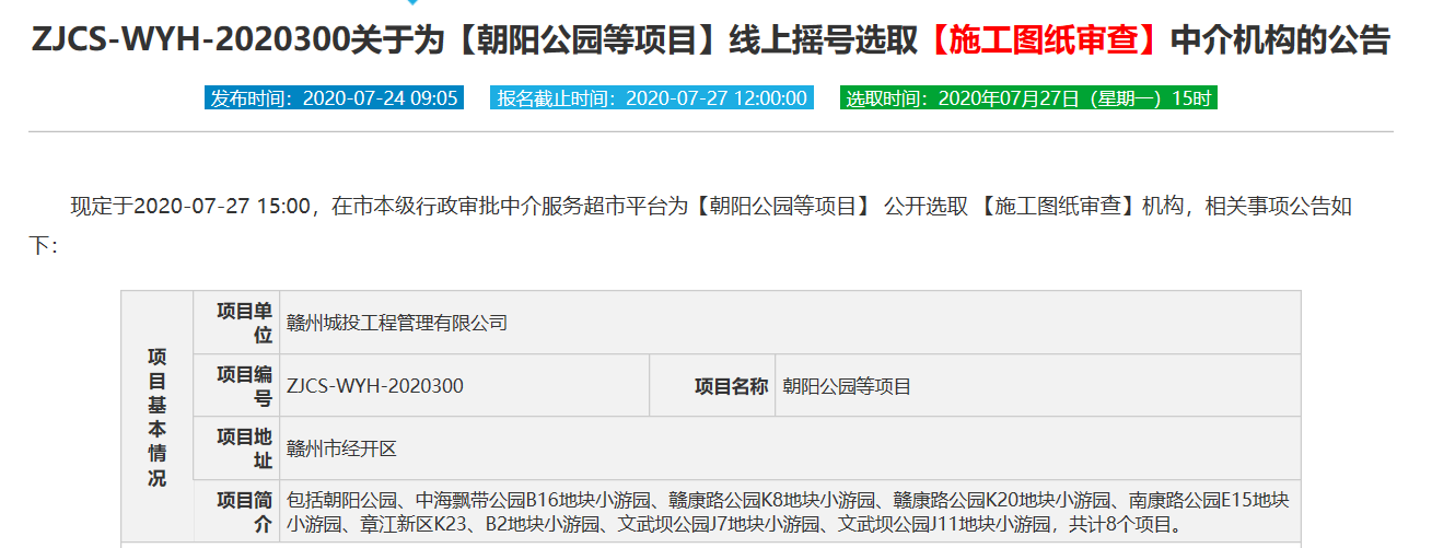 赣州朝阳公园等8个小游园项目最新动态出炉！