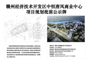 赣州经济技术开发区中恒唐凤商业中心项目规划批前公示！