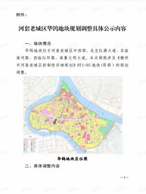 关于《赣州市河套老城区控制性详细规划》华钨地块规划调整的公示