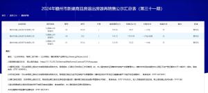 赣州市新建商品房退出房源再销售公示汇总表(第三十一期)